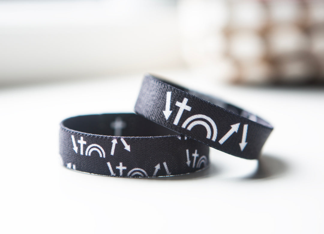 Black & White- Came Died Arose Gospel Stretchy Bracelet - Kingfolk Co