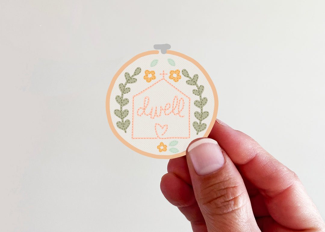 Dwell Embroidery Hoop Vinyl Sticker - Kingfolk Co