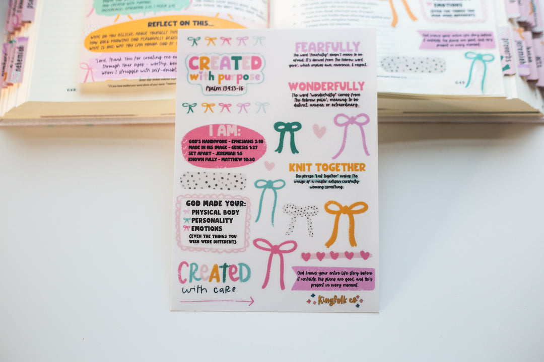 Fearfully + Wonderfully Made Sticker Sheet - Kingfolk Co