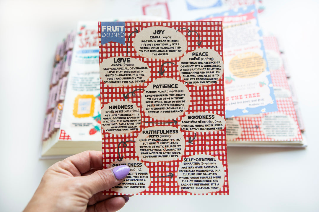 Fruit of the Spirit (RED gingham) Tip-in Sheet - Kingfolk Co