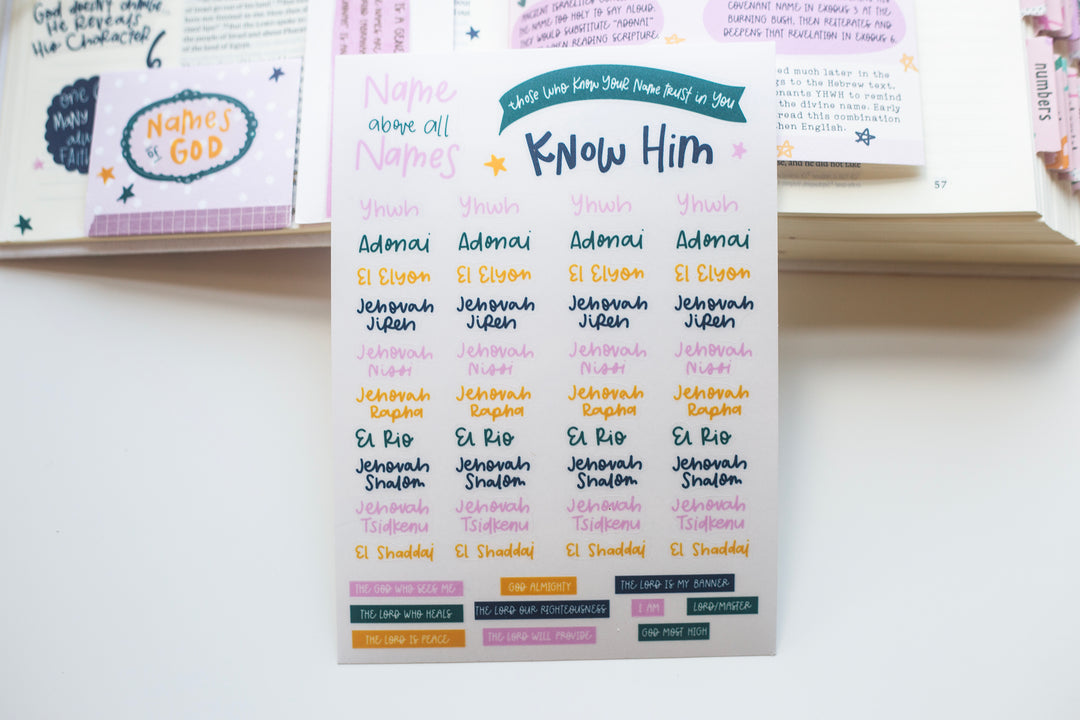Names of God ADD-ON Sticker Sheet - Kingfolk Co