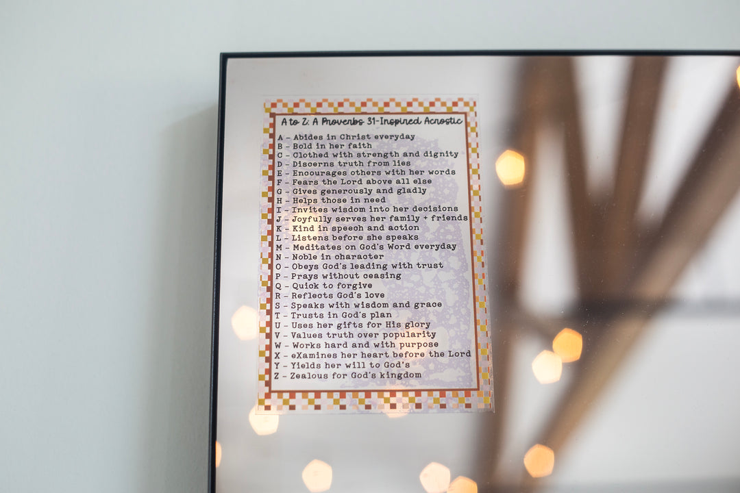 Acrostic Proverbs 31 Mirror Cling - Kingfolk Co