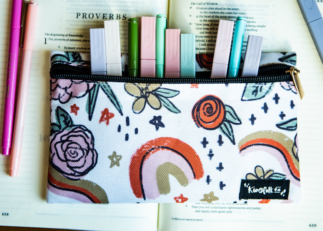Midnight Mercies Pencil + Pen + Highlighter Pouch - Kingfolk Co