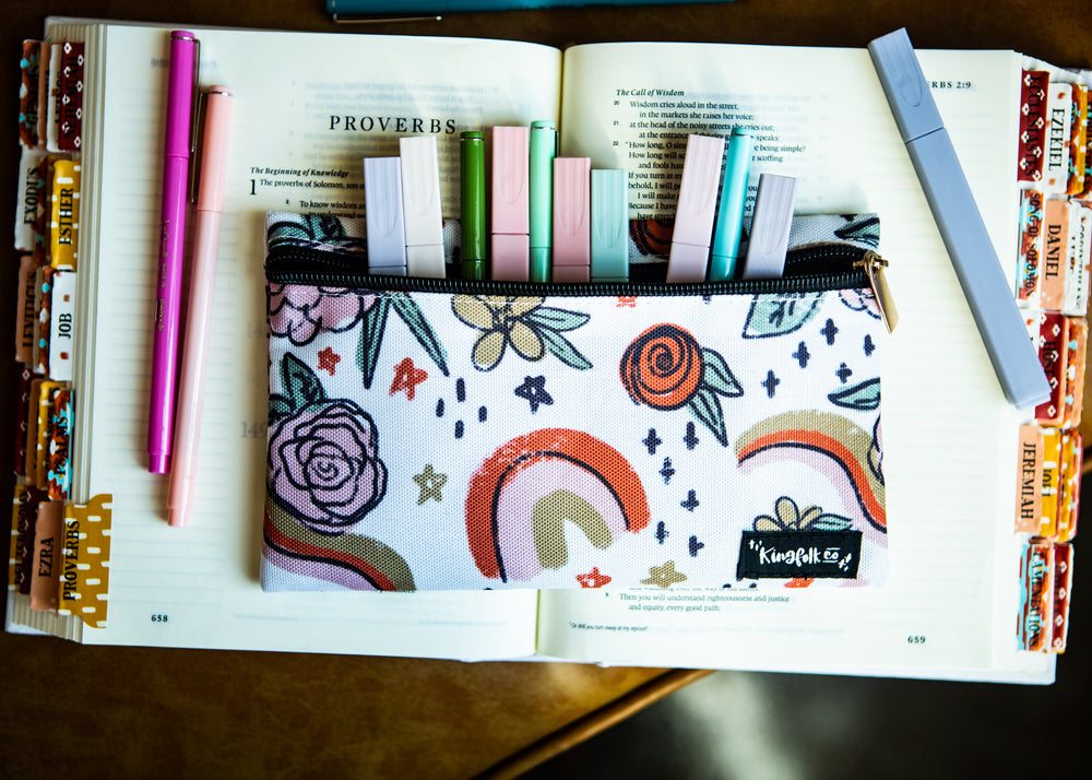 Midnight Mercies Pencil + Pen + Highlighter Pouch - Kingfolk Co