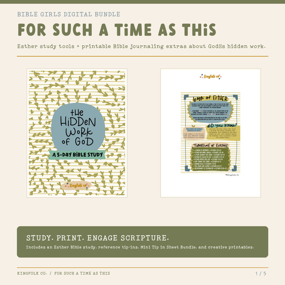 For Such a Time as This (Esther) | Digital Bible Study Bundle - Kingfolk Co