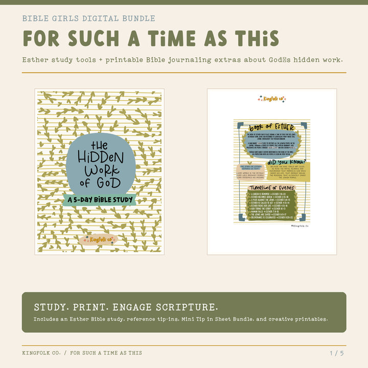 For Such a Time as This (Esther) | Digital Bible Study Bundle - Kingfolk Co