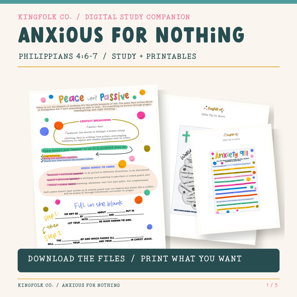 Anxious for Nothing | Digital Bible Study Bundle - Kingfolk Co