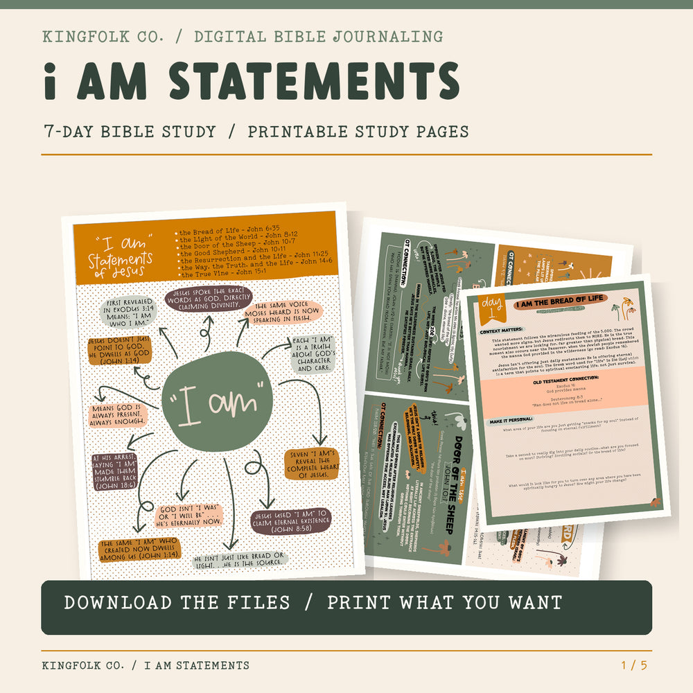 I Am Statements | Digital Bible Study Bundle - Kingfolk Co