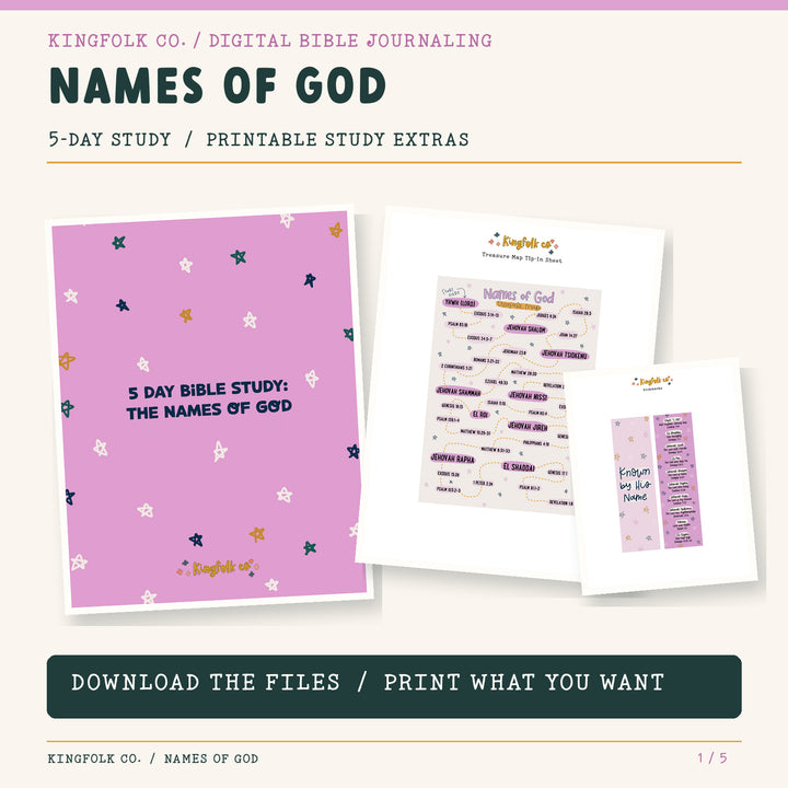 Names of God | Digital Bible Study Bundle - Kingfolk Co