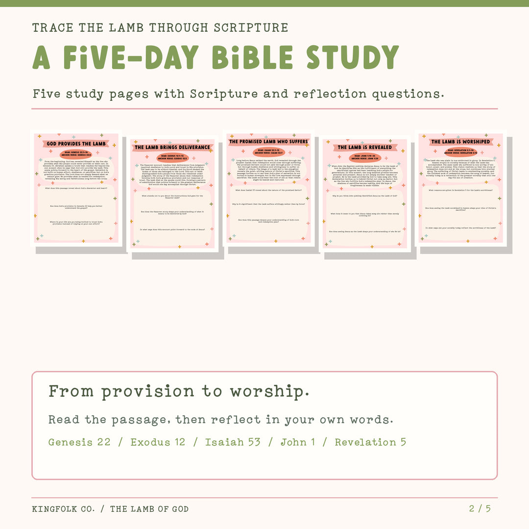 The Lamb of God | Digital Bible Study - Kingfolk Co