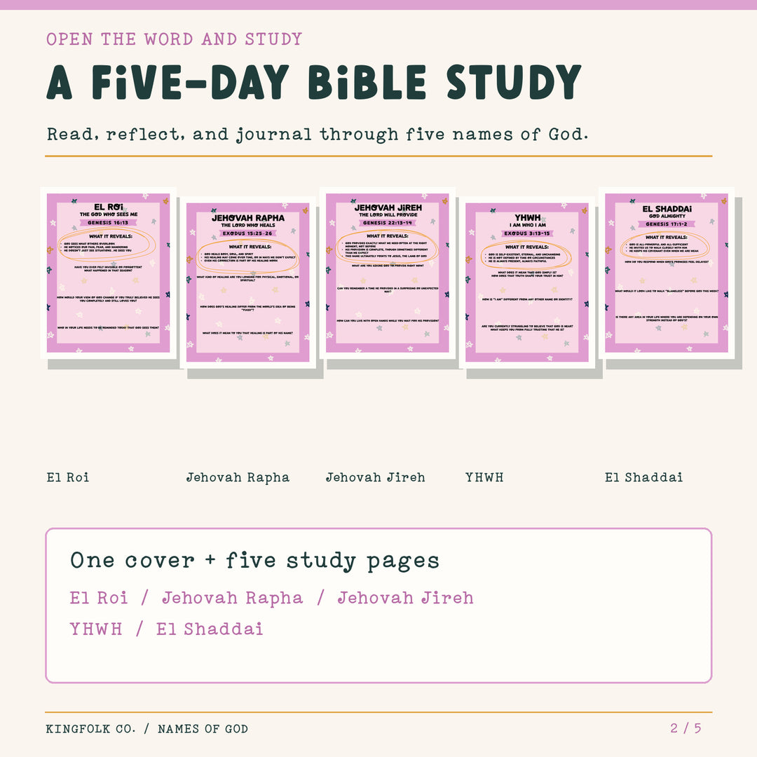 Names of God | Digital Bible Study Bundle - Kingfolk Co