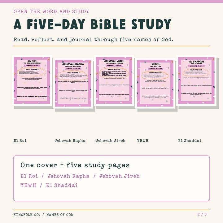 Names of God | Digital Bible Study Bundle - Kingfolk Co