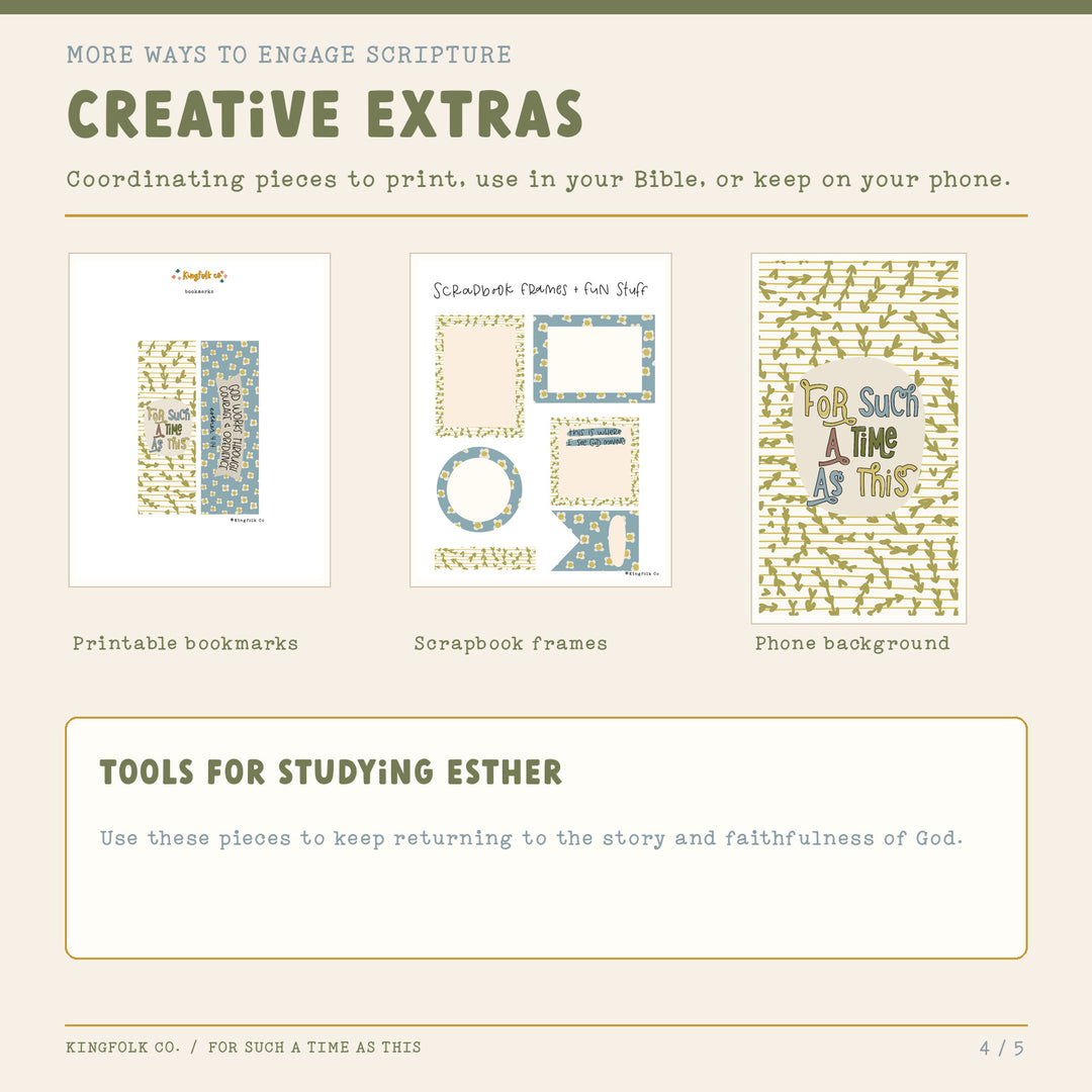 For Such a Time as This (Esther) | Digital Bible Study Bundle - Kingfolk Co