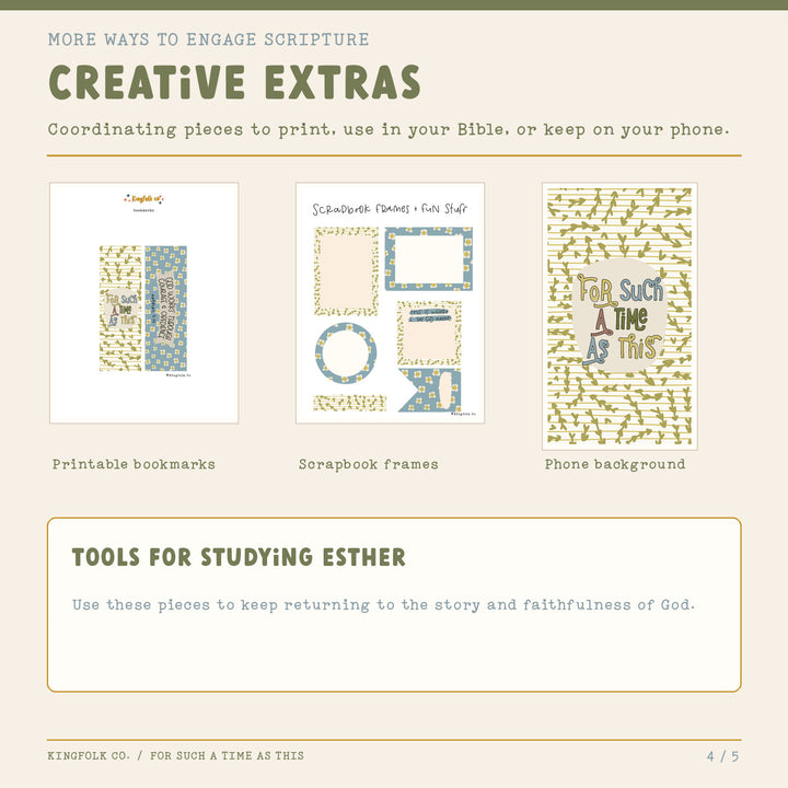 For Such a Time as This (Esther) | Digital Bible Study Bundle - Kingfolk Co