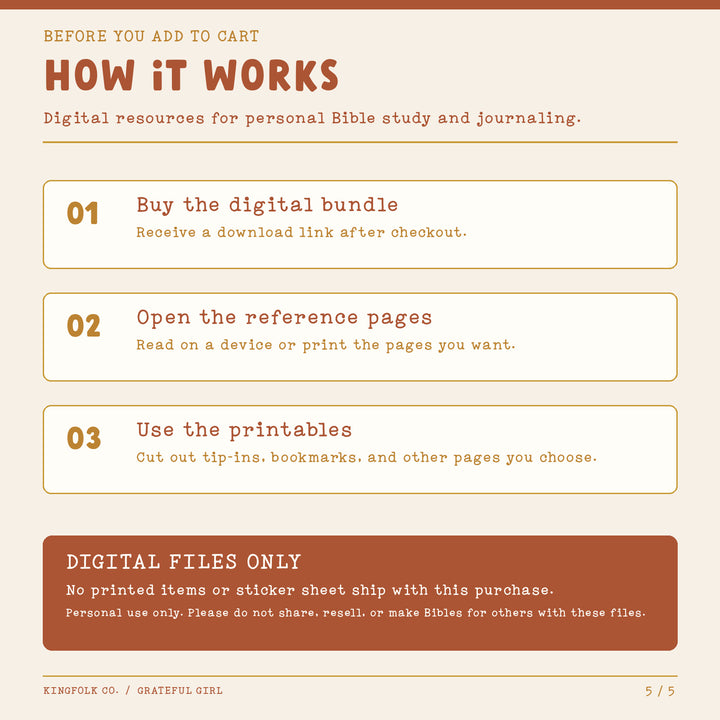 Grateful Girl | Digital Bible Study Bundle - Kingfolk Co