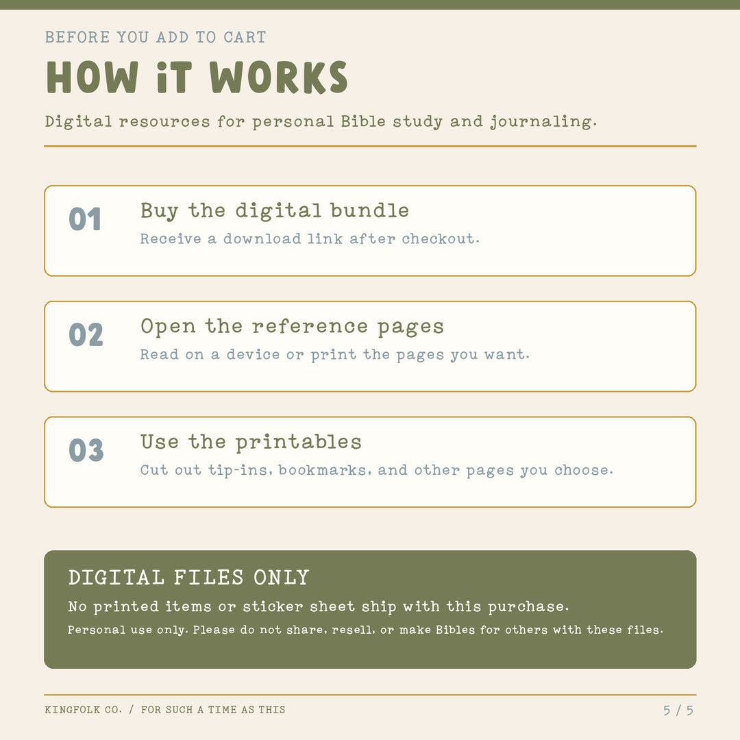 For Such a Time as This (Esther) | Digital Bible Study Bundle - Kingfolk Co