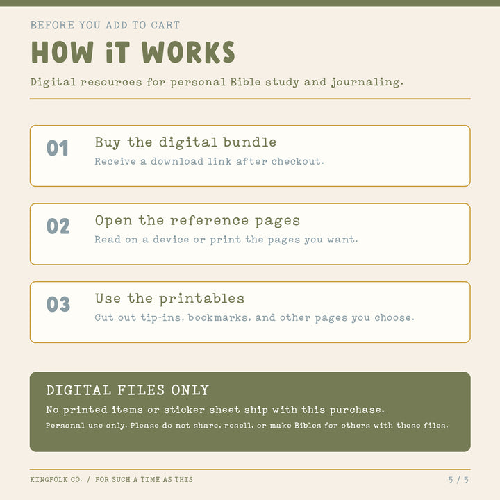 For Such a Time as This (Esther) | Digital Bible Study Bundle - Kingfolk Co