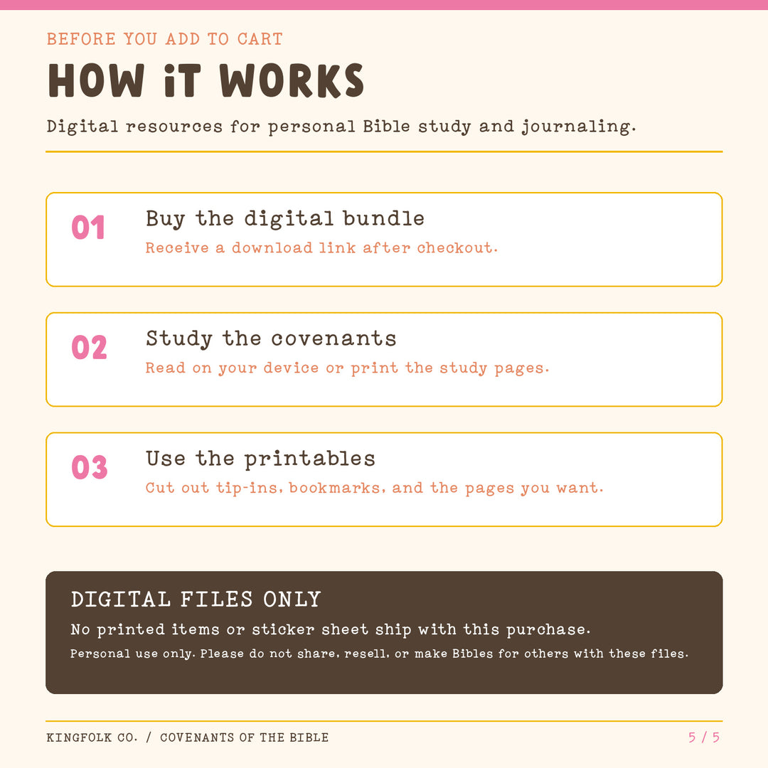 Covenants in the Bible | Digital Bible Study Bundle - Kingfolk Co
