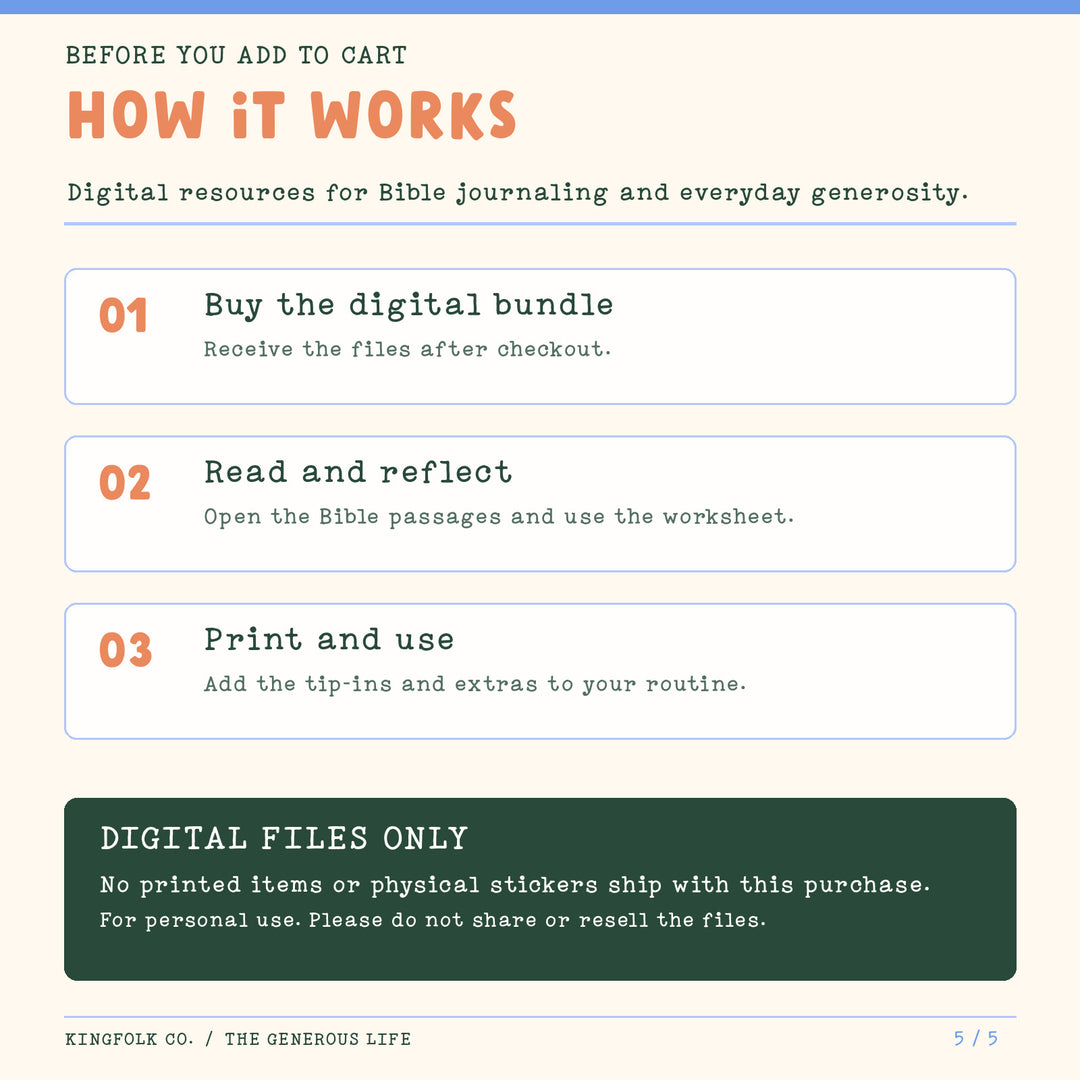 The Generous Life | Digital Bible Study Bundle - Kingfolk Co