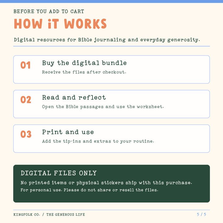The Generous Life | Digital Bible Study Bundle - Kingfolk Co