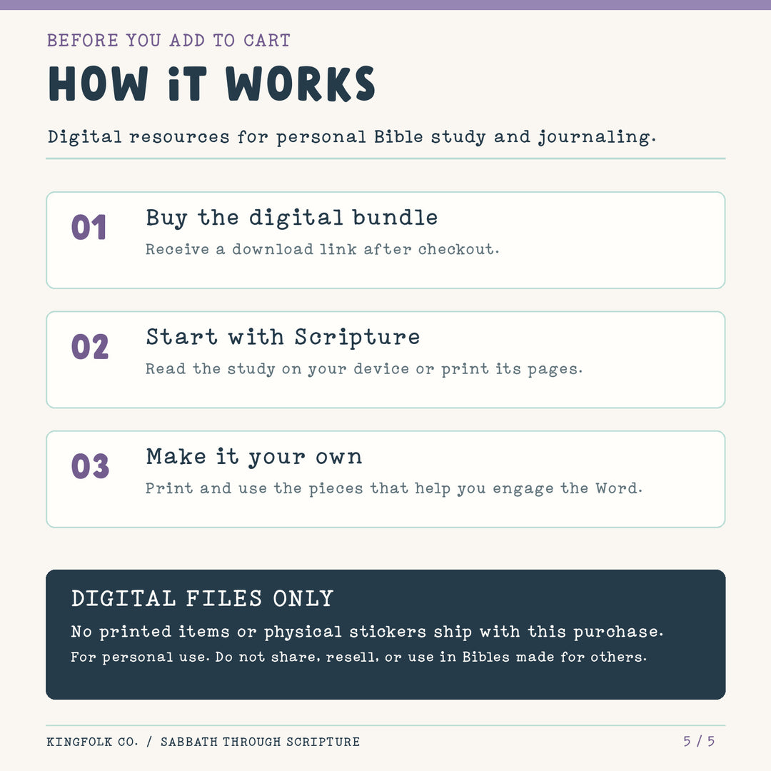 Sabbath Through Scripture | Digital Bible Study Bundle - Kingfolk Co