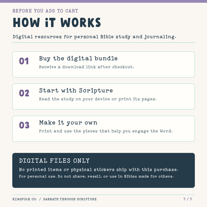 Sabbath Through Scripture | Digital Bible Study Bundle - Kingfolk Co