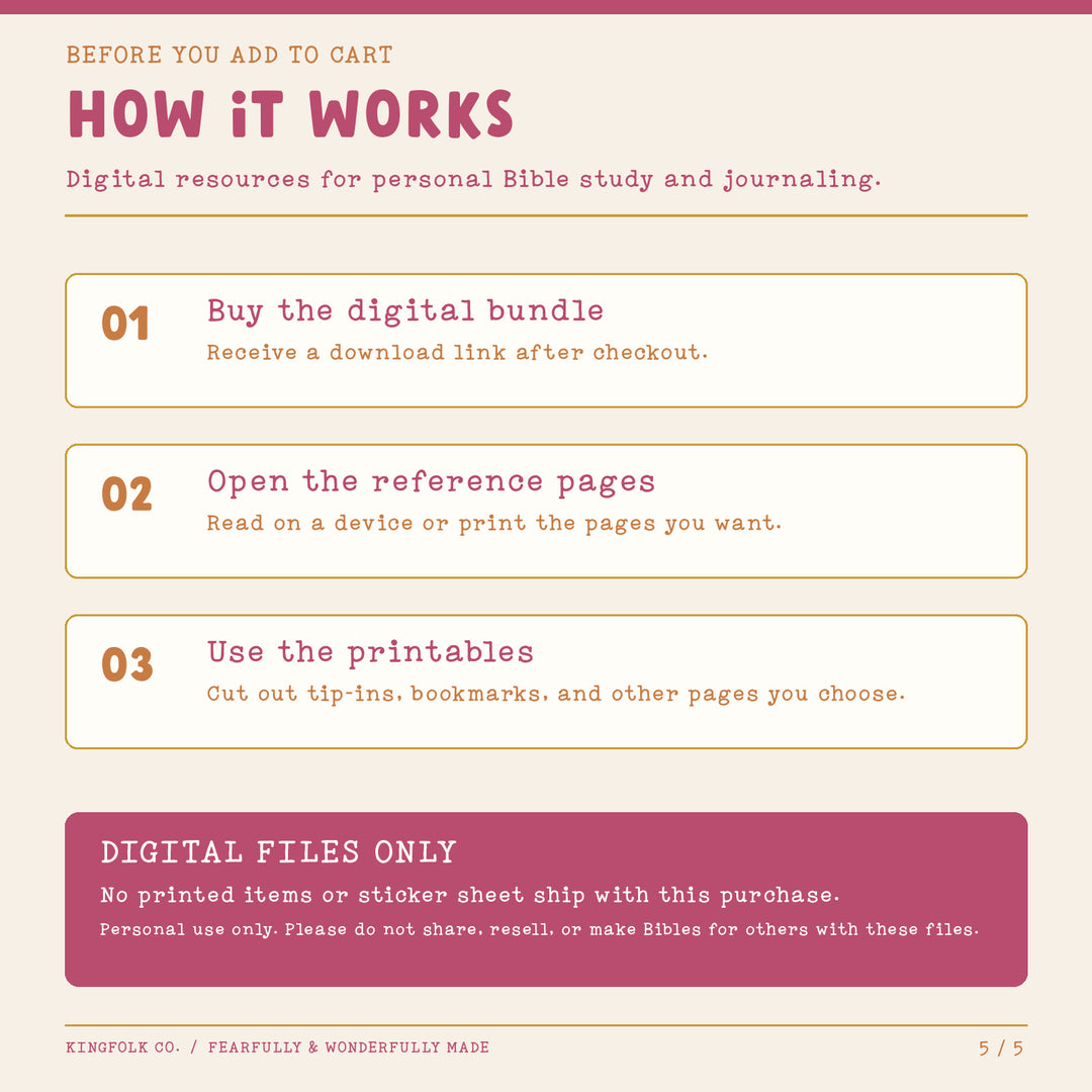 Fearfully and Wonderfully Made | Digital Bible Study Bundle - Kingfolk Co