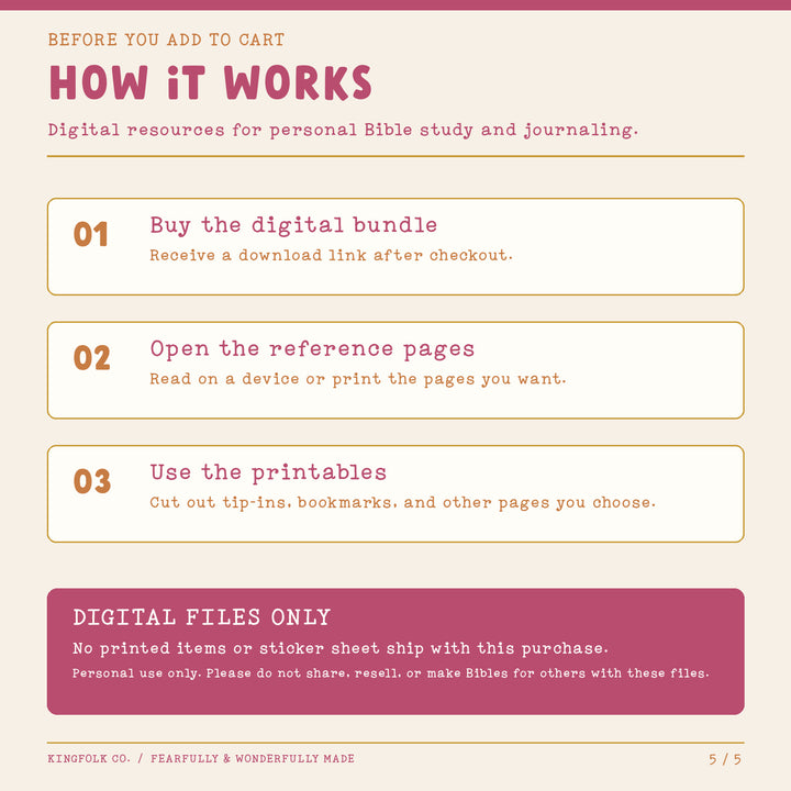 Fearfully and Wonderfully Made | Digital Bible Study Bundle - Kingfolk Co