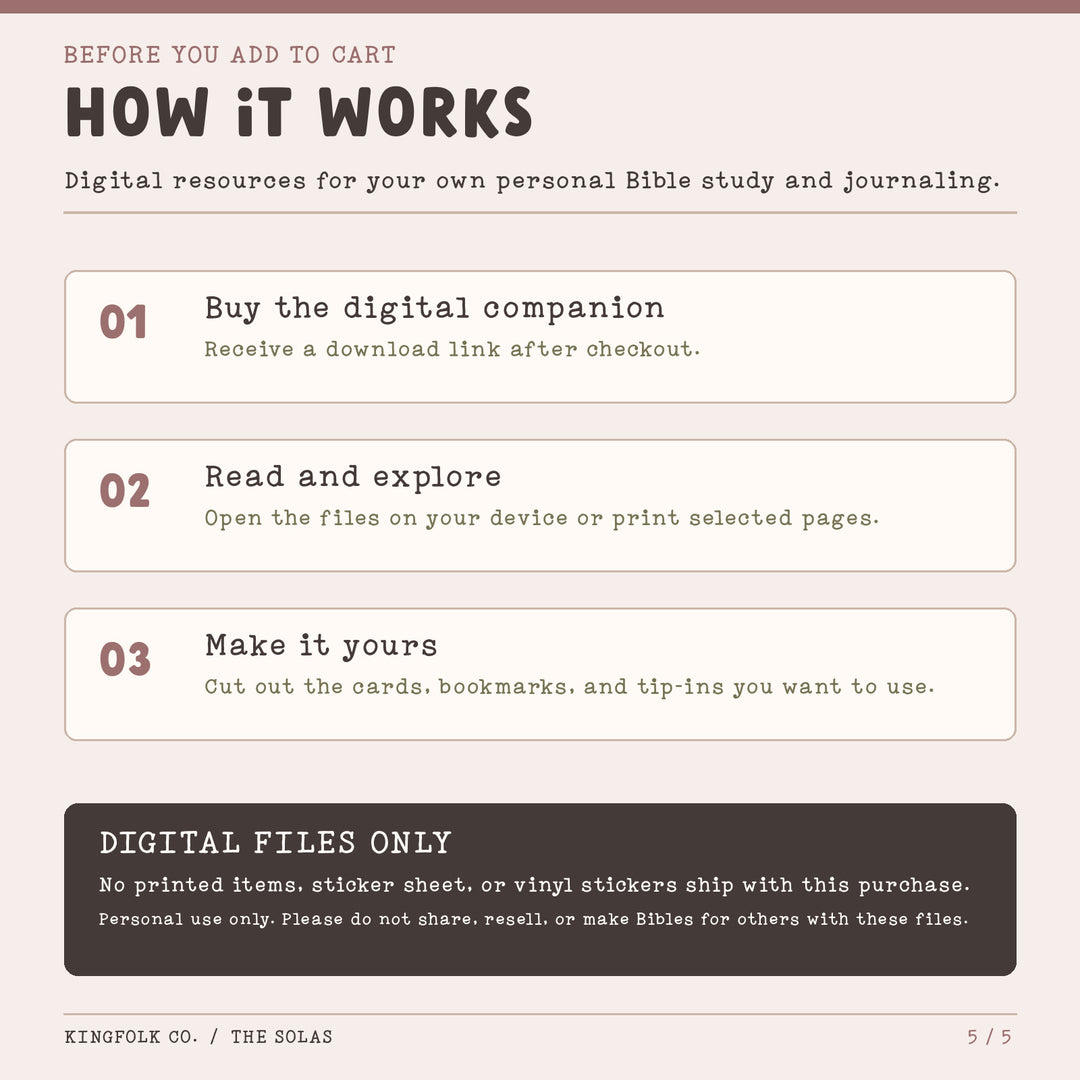 The Solas / Reformation Day | Digital Bible Study Bundle - Kingfolk Co