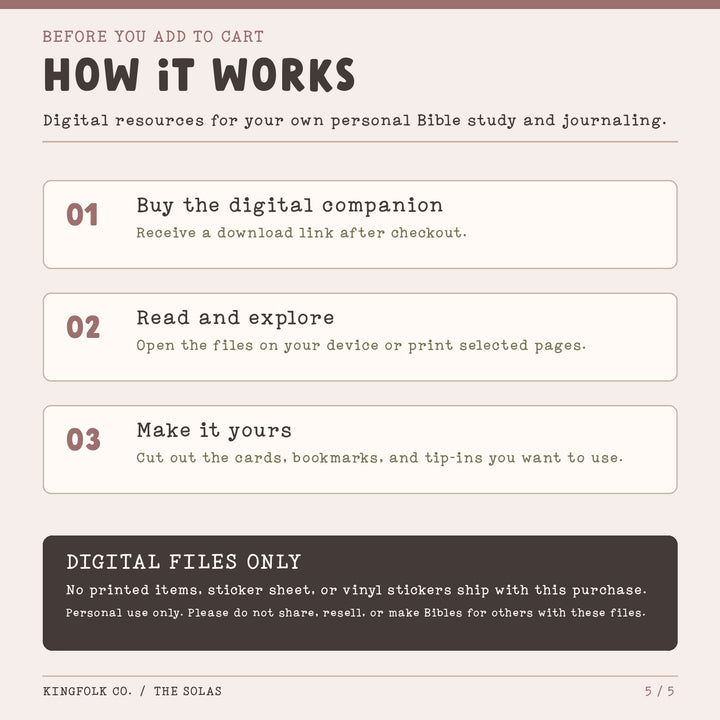 The Solas / Reformation Day | Digital Bible Study Bundle - Kingfolk Co