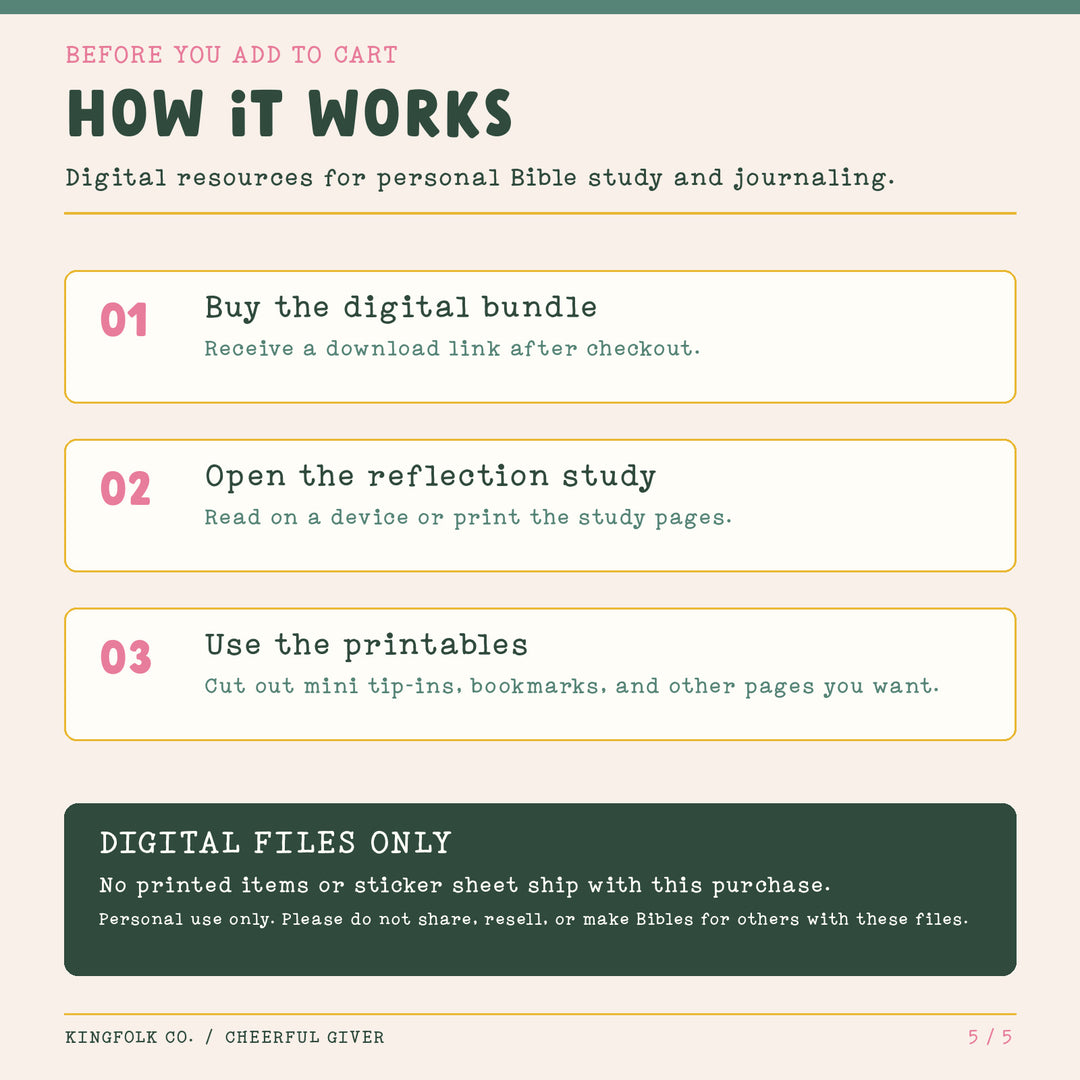 Cheerful Giver | Digital Bible Study Bundle - Kingfolk Co