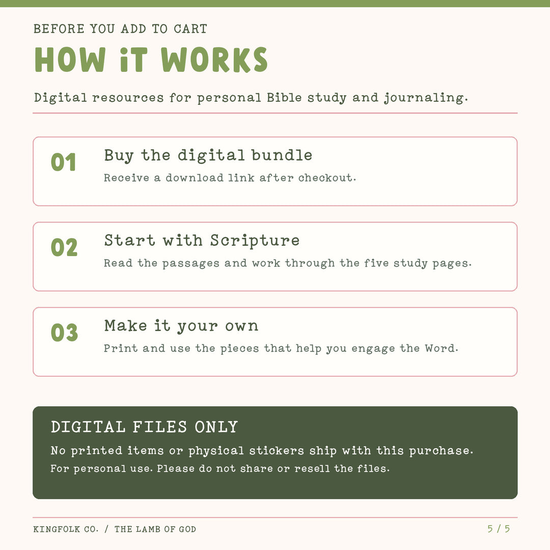 The Lamb of God | Digital Bible Study - Kingfolk Co