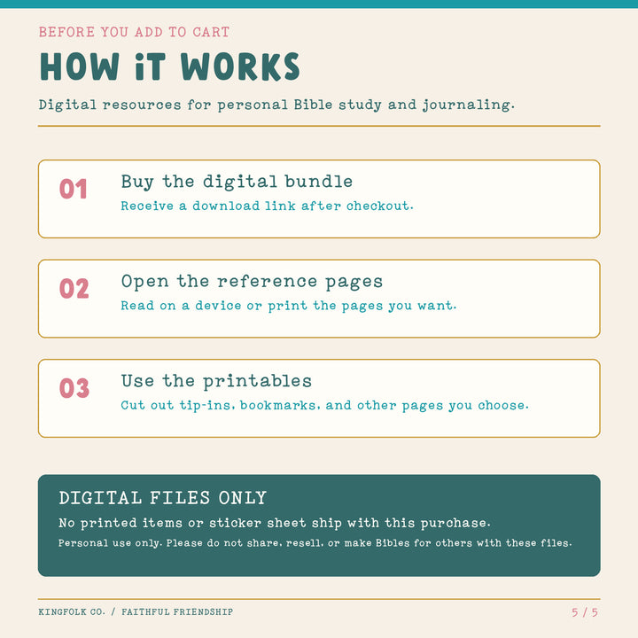 Faithful Friendship | Digital Bible Study Bundle - Kingfolk Co