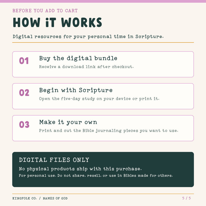 Names of God | Digital Bible Study Bundle - Kingfolk Co
