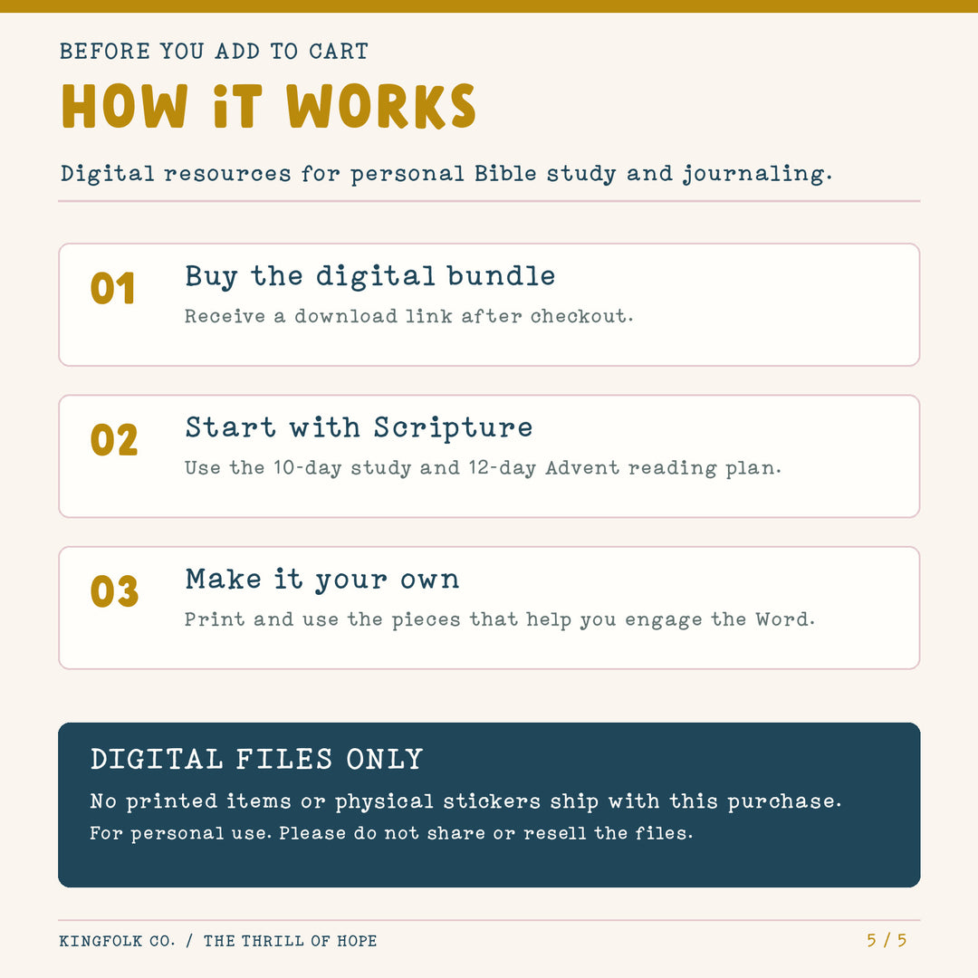 The Thrill of Hope | Digital Bible Study Bundle - Kingfolk Co