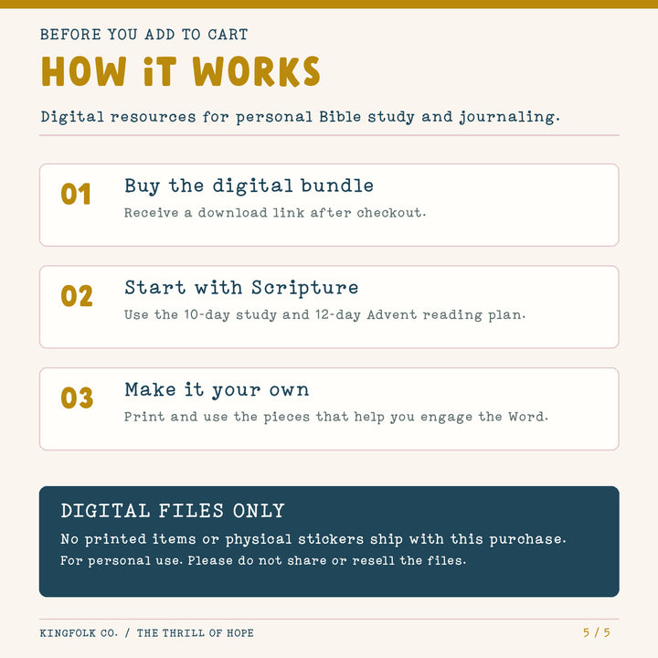 The Thrill of Hope | Digital Bible Study Bundle - Kingfolk Co
