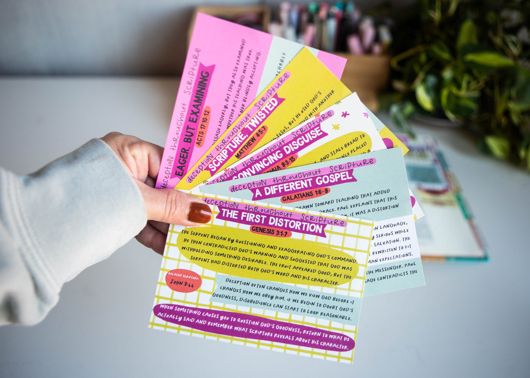 Deception throughout Scripture Mini Tip-in Sheet Bundle (Set of 5) - Kingfolk Co