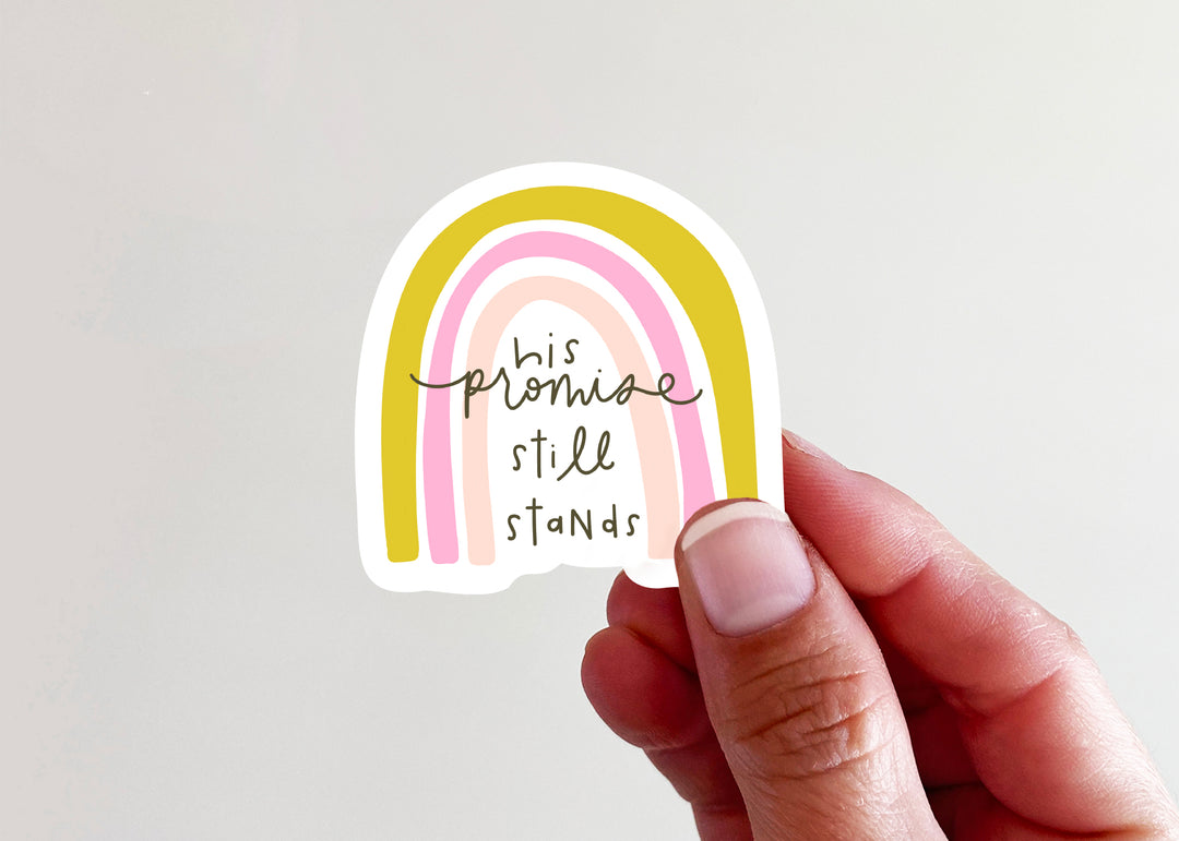 His Promise Still Stands Rainbow Covenant Theme Vinyl Sticker - Kingfolk Co