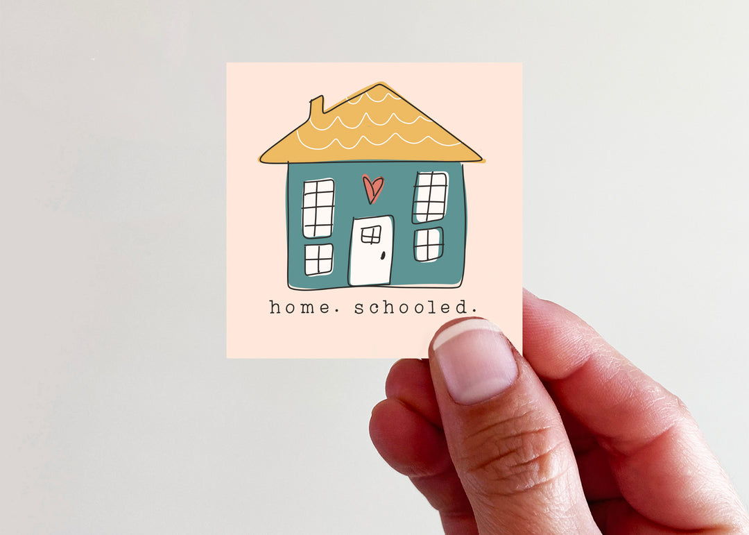 home. schooled. (1 home) Square Vinyl Sticker - Kingfolk Co