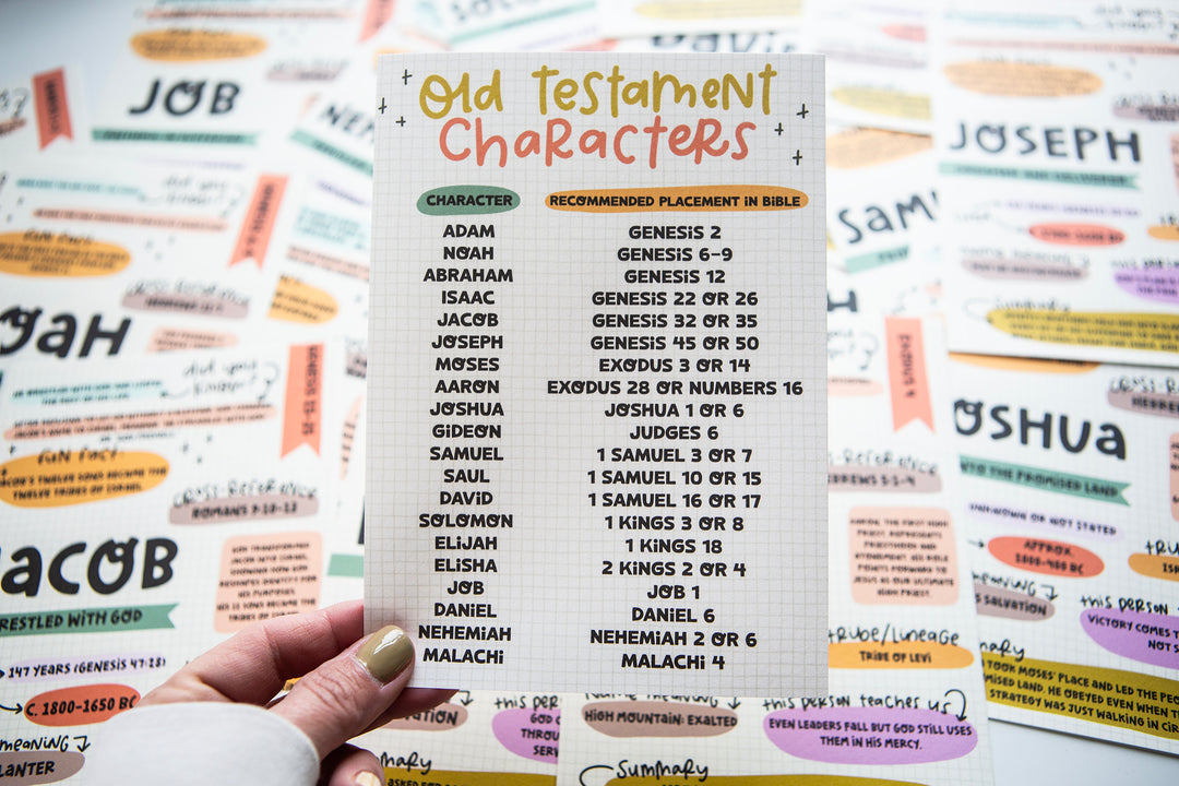 Old Testament Characters Tip-In Set | 20 DIGITAL Bible Journaling Tip-Ins for Bible Study and Loaded Bibles
