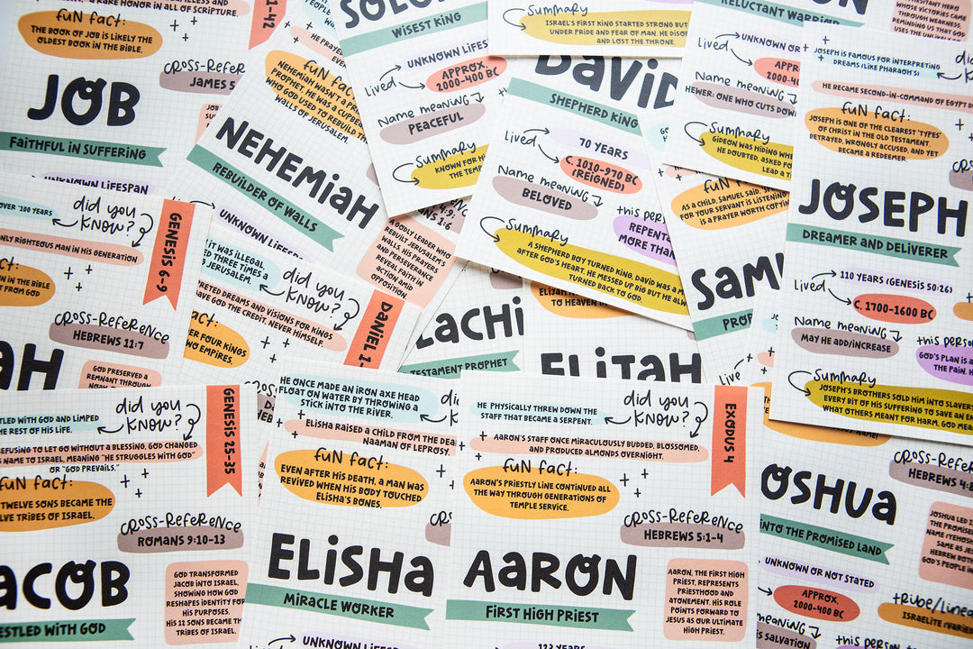 Old Testament Characters | 20 PRINTED Bible Journaling Tip-Ins for Scripture Study and Loaded Bibles
