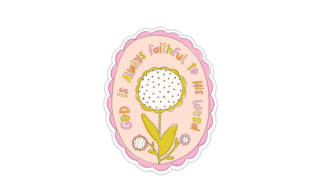 God is Always Faithful to His Word Flower Covenant Theme Vinyl Sticker - Kingfolk Co
