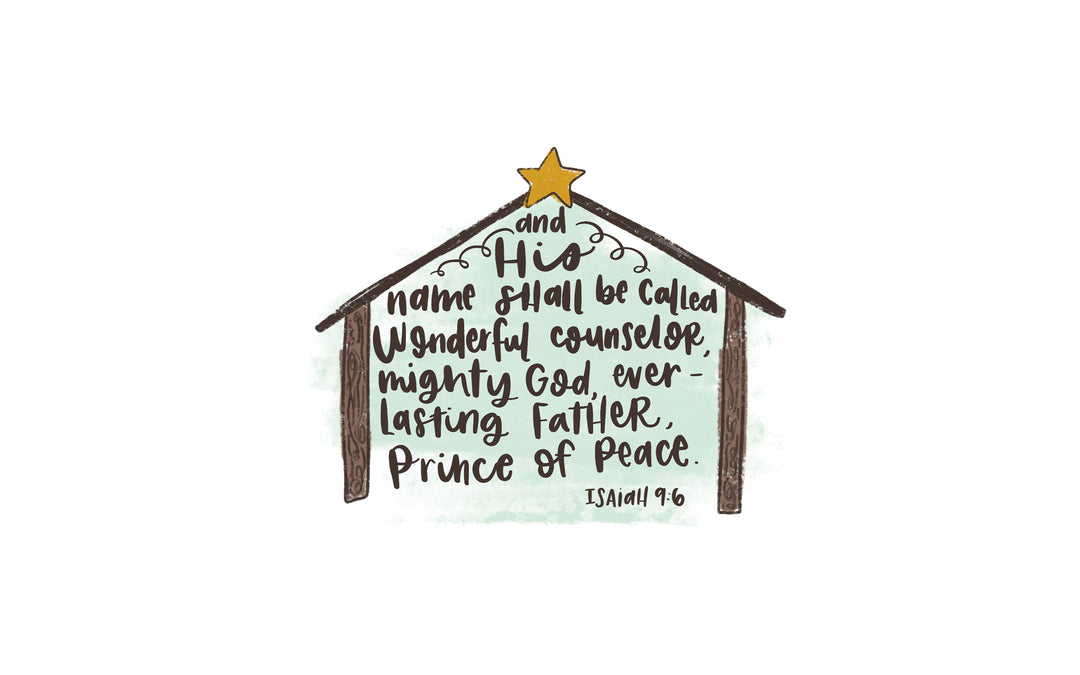 Manger - and His name shall be called Wonderful... Isaiah 9:6 Vinyl Sticker