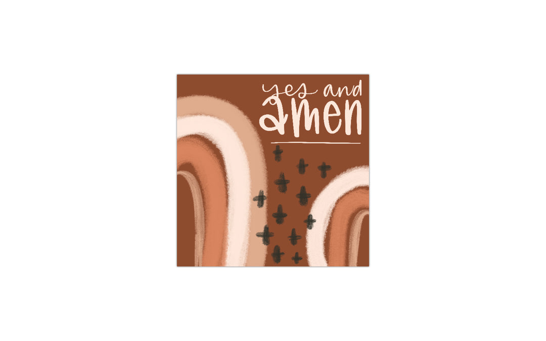 Yes and Amen Boho Rainbow Vinyl Sticker