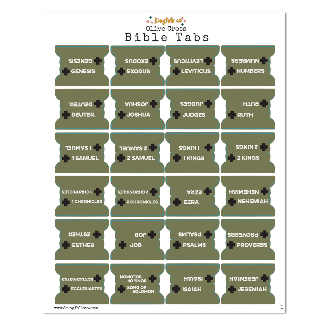 Lord's Army Olive Cross Bible Tabs – Kingfolk Co lord-s-army-olive-cross-bible-tabs-kingfolk-co