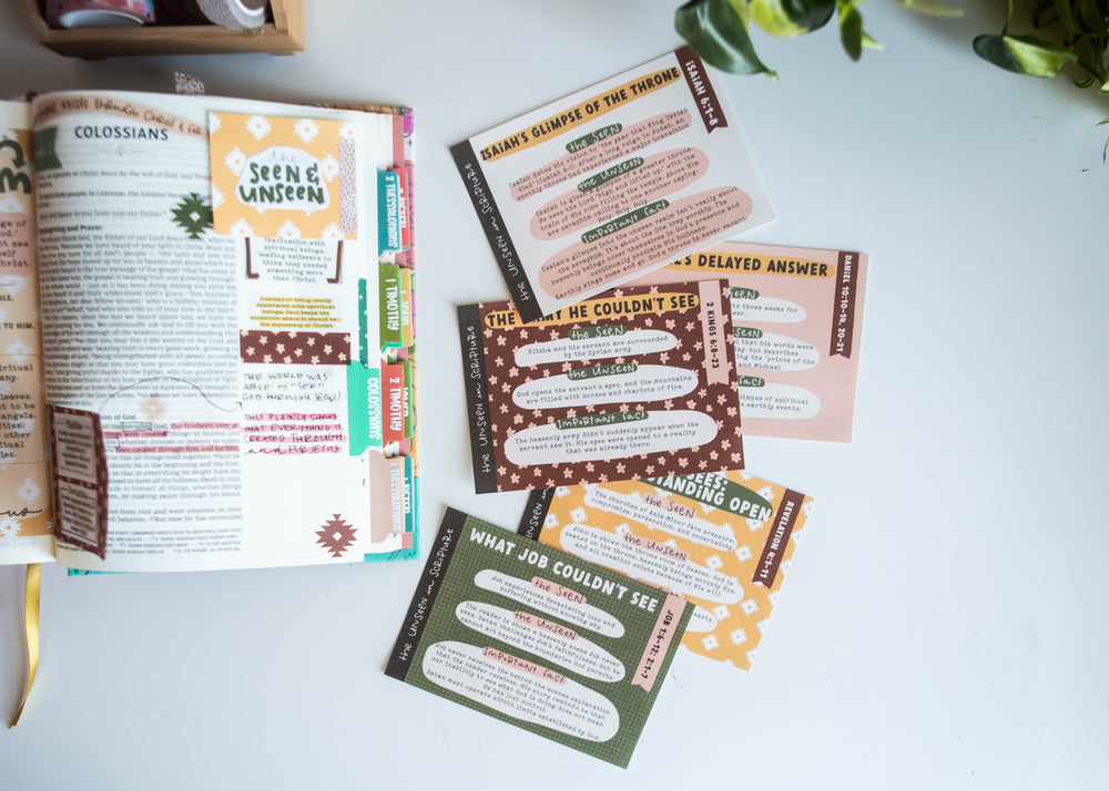 The Unseen in Scripture Mini Tip-in Sheet Bundle (Set of 5) - Kingfolk Co