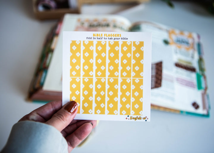 Seen & Unseen Yellow & Aztec Pattern Bible Flaggers - Kingfolk Co