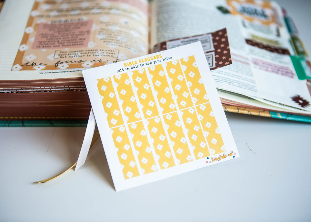 Seen & Unseen Yellow & Aztec Pattern Bible Flaggers - Kingfolk Co