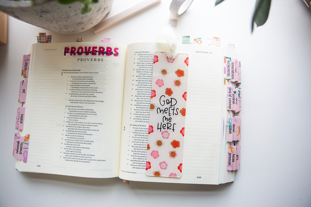 God Meets Me Here Acrylic Bookmark - Kingfolk Co