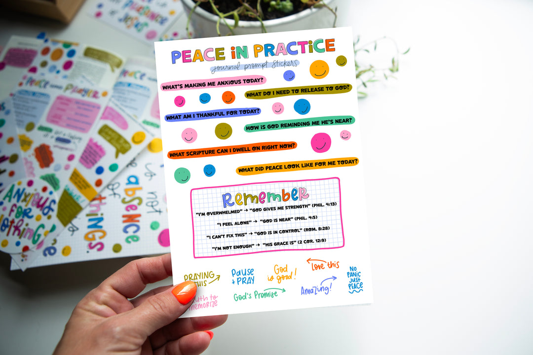 Peace in Practice Journal Prompts ADD-ON Sticker Sheet - Kingfolk Co